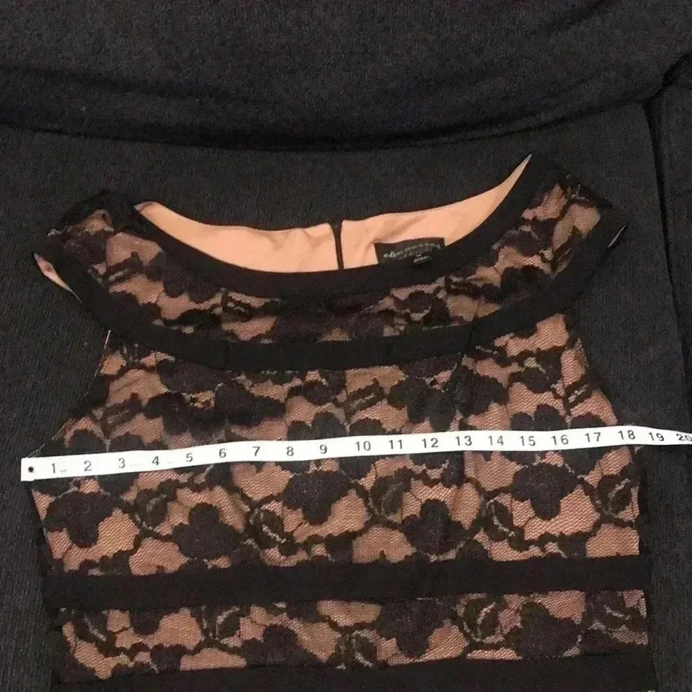 Connected Apparel Floral Lace Dress w/Ribbon Accents Boat Neck Cap Sleeves-14 - Picture 11 of 11
